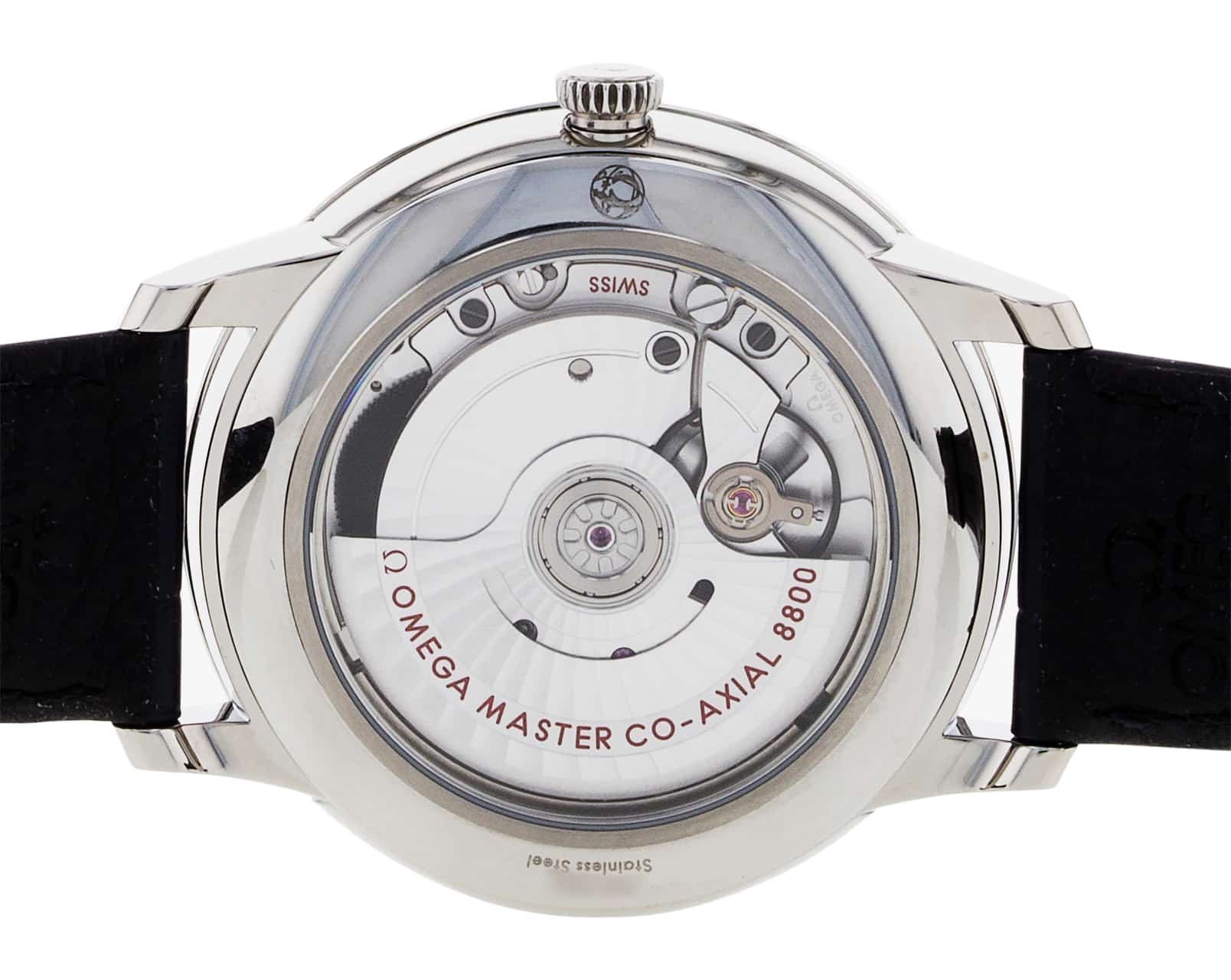 Omega steel back 2025 deville swiss made stainless